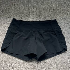 Lululemon speed up black running shorts size 4,